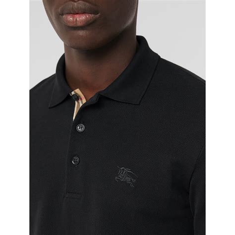 burberry mens polo black|Burberry long sleeve polo men's.